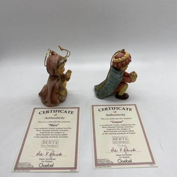 1996 Goebel Studio Berta Hummel Nativity Set - 6 - Cards & Boxes 3 Kings, Jesus - Picture 13 of 16